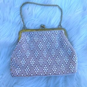 Vintage 1950s white la regale beaded purse